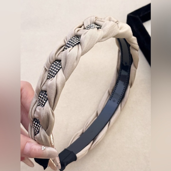 Rhinestone Braided Wide Headband - Picture 2 of 7